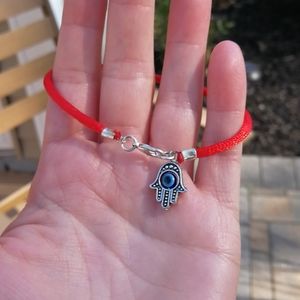 Hamsa evil eye red cord bracelet